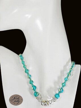 KirksFolly Belle Of The Ball AzureBeaded Magnetic InterchaneableNecklace SilverT